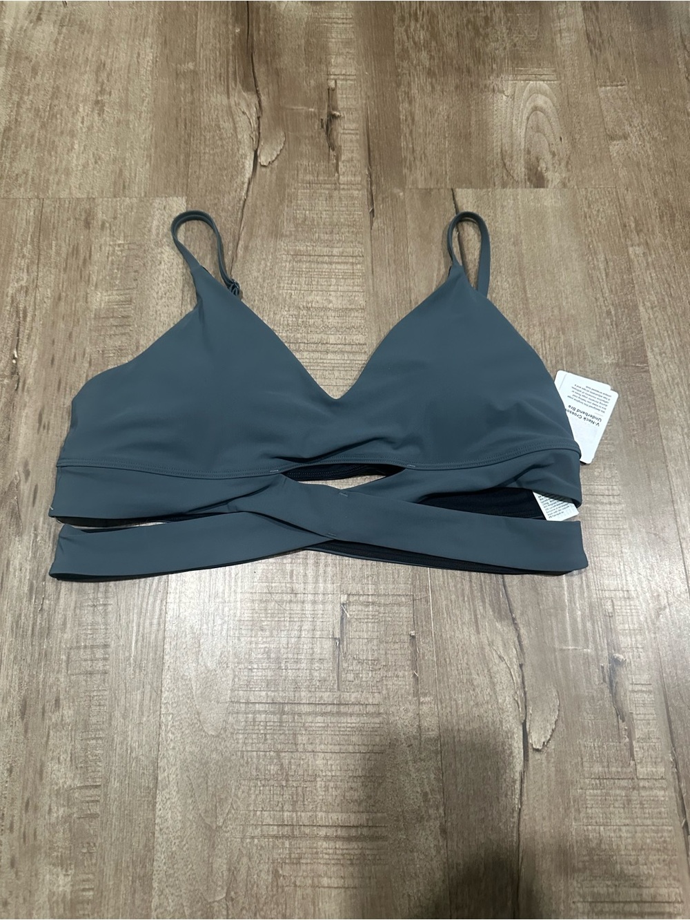 Lululemon v-neck crossover under bra - size 10 A/B cup (oil blue) - NWT
